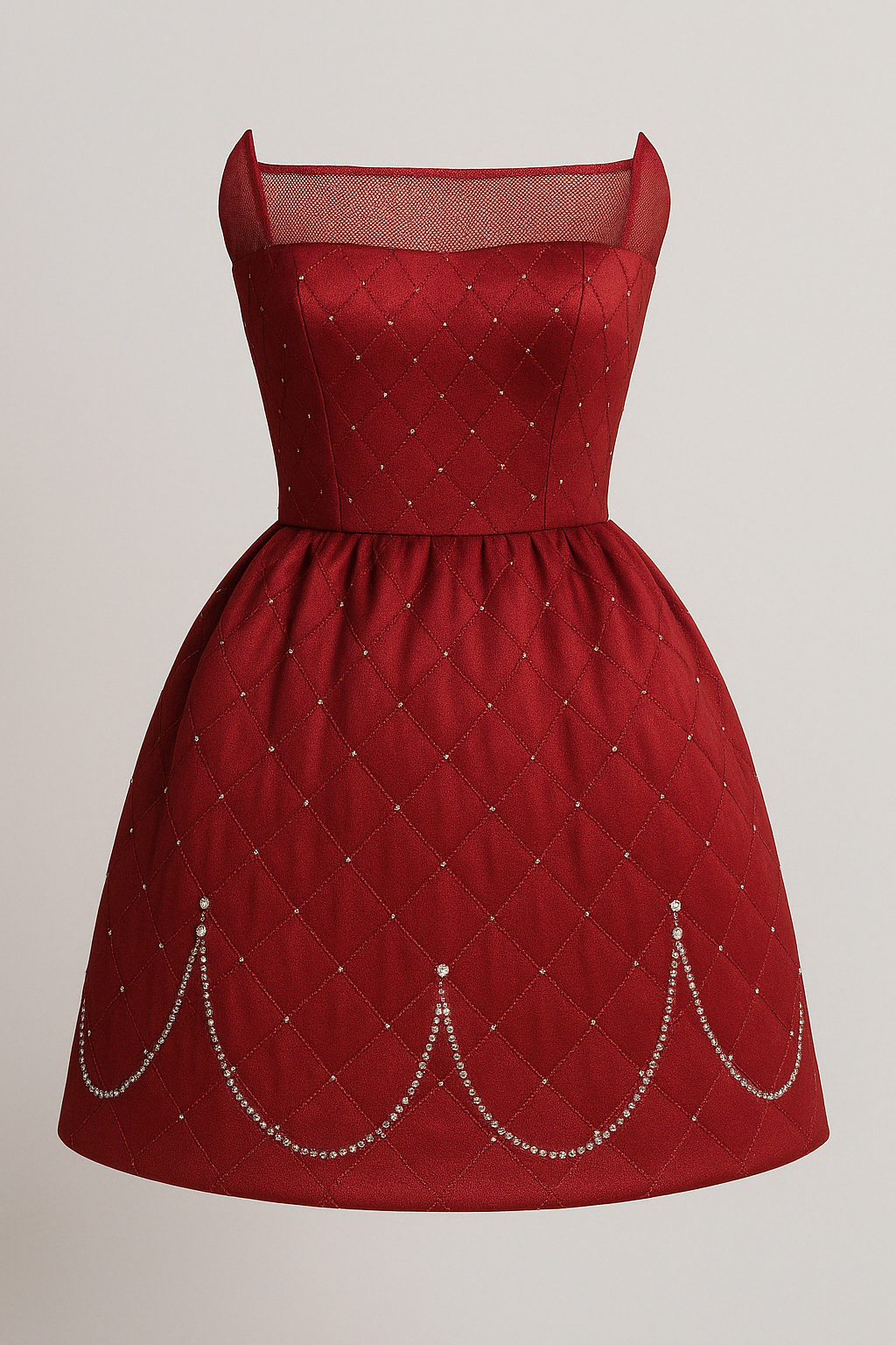 Red Quilted Dress